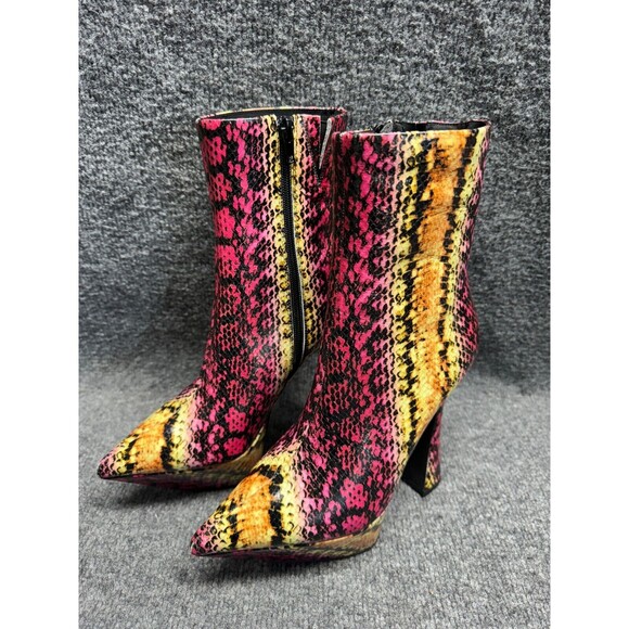 Jeffrey Campbell Pointy Toe Ankle Boots Stiletto Heel Snakeskin Shoes SIZE 9 - Picture 3 of 6